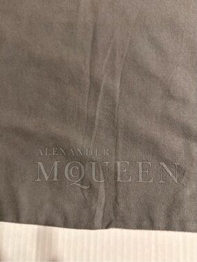 Alexander McQueen Gray Suede Logo Dust Pouch
